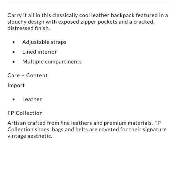 Black faux leather back pack by Eastend, for Free People, sold on freepeople.com - Picture 5 of 10